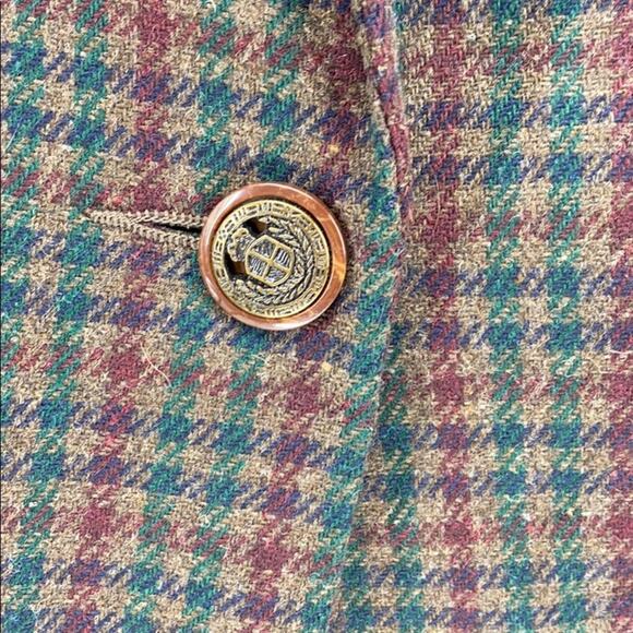 Vintage sag harbor boxy blazer wool oversized micro plaid academia size 10 - Picture 6 of 8